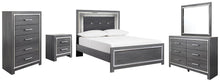 Load image into Gallery viewer, Lodanna Full Panel Bed with Mirrored Dresser, Chest and Nightstand
