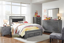 Load image into Gallery viewer, Lodanna Full Panel Bed with 2 Storage Drawers with Mirrored Dresser, Chest and Nightstand
