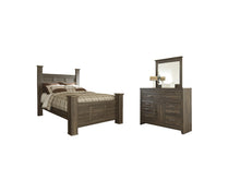 Load image into Gallery viewer, Juararo Queen Poster Bed with Mirrored Dresser