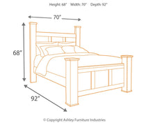 Load image into Gallery viewer, Juararo Queen Poster Bed with Mirrored Dresser