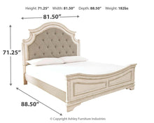 Load image into Gallery viewer, Realyn Queen Upholstered Panel Bed with Mirrored Dresser