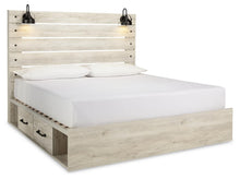 Load image into Gallery viewer, Cambeck King Panel Bed with 2 Storage Drawers with Mirrored Dresser, Chest and Nightstand