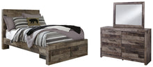 Load image into Gallery viewer, Derekson Full Panel Bed with 2 Storage Drawers with Mirrored Dresser