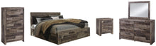 Load image into Gallery viewer, Derekson King Panel Bed with 6 Storage Drawers with Mirrored Dresser, Chest and Nightstand