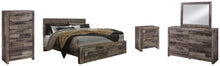 Load image into Gallery viewer, Derekson King Panel Bed with 2 Storage Drawers with Mirrored Dresser, Chest and Nightstand