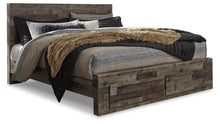 Load image into Gallery viewer, Derekson King Panel Bed with 2 Storage Drawers with Mirrored Dresser, Chest and Nightstand