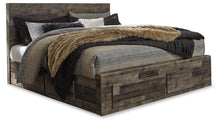 Load image into Gallery viewer, Derekson King Panel Bed with 4 Storage Drawers with Mirrored Dresser, Chest and Nightstand