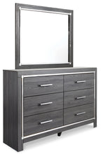 Load image into Gallery viewer, Lodanna King Panel Bed with 2 Storage Drawers with Mirrored Dresser