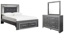 Load image into Gallery viewer, Lodanna Full Panel Bed with 2 Storage Drawers with Mirrored Dresser