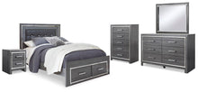 Load image into Gallery viewer, Lodanna Queen Panel Bed with 2 Storage Drawers with Mirrored Dresser, Chest and Nightstand