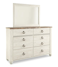Load image into Gallery viewer, Willowton California King Panel Bed with Mirrored Dresser