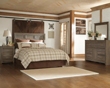 Load image into Gallery viewer, Juararo Queen Panel Headboard Bed with Mirrored Dresser