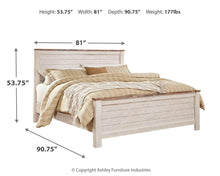 Load image into Gallery viewer, Willowton King Panel Bed with Mirrored Dresser