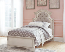 Load image into Gallery viewer, Realyn Twin Panel Bed with Mirrored Dresser