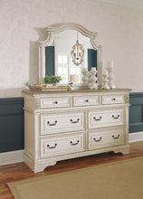 Load image into Gallery viewer, Realyn California King Upholstered Panel Bed with Mirrored Dresser