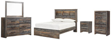 Load image into Gallery viewer, Drystan Full Bookcase Bed with Mirrored Dresser, Chest and Nightstand