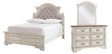 Load image into Gallery viewer, Realyn Full Panel Bed with Mirrored Dresser