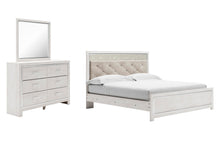 Load image into Gallery viewer, Altyra King Panel Bed with Mirrored Dresser