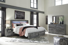 Load image into Gallery viewer, Baystorm King Panel Bed with 2 Storage Drawers with Mirrored Dresser, and Nightstand