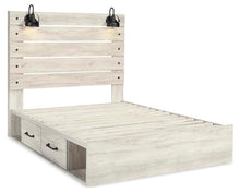 Load image into Gallery viewer, Cambeck Queen Panel Bed with 2 Storage Drawers with Mirrored Dresser and Nightstand