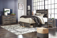 Load image into Gallery viewer, Drystan King Panel Bed with 2 Storage Drawers with Mirrored Dresser and Nightstand