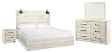 Load image into Gallery viewer, Cambeck King Panel Bed with Mirrored Dresser and Nightstand