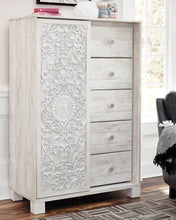 Load image into Gallery viewer, Paxberry Queen Panel Bed with Mirrored Dresser, Chest and Nightstand