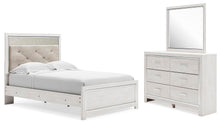 Load image into Gallery viewer, Altyra Full Panel Bed with Mirrored Dresser