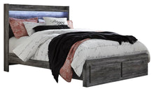 Load image into Gallery viewer, Baystorm Queen Panel Bed with 2 Storage Drawers with Mirrored Dresser and Nightstand