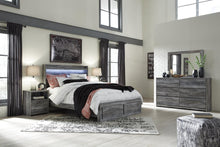 Load image into Gallery viewer, Baystorm Queen Panel Bed with 2 Storage Drawers with Mirrored Dresser and Nightstand