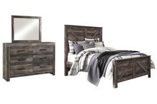 Load image into Gallery viewer, Wynnlow Queen Crossbuck Panel Bed with Mirrored Dresser