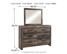 Load image into Gallery viewer, Wynnlow Queen Crossbuck Panel Bed with Mirrored Dresser