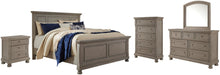 Load image into Gallery viewer, Lettner California King Panel Bed with Mirrored Dresser, Chest and Nightstand