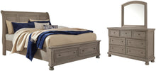 Load image into Gallery viewer, Lettner California King Sleigh Bed with Mirrored Dresser