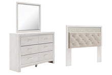 Load image into Gallery viewer, Altyra Queen Panel Headboard Bed with Mirrored Dresser