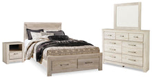 Load image into Gallery viewer, Bellaby Queen Platform Bed with 2 Storage Drawers with Mirrored Dresser and Nightstand