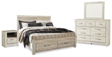 Load image into Gallery viewer, Bellaby King Platform Bed with 2 Storage Drawers with Mirrored Dresser and Nightstand