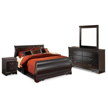 Load image into Gallery viewer, Huey Vineyard Full Sleigh Bed with Mirrored Dresser and Nightstand