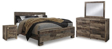 Load image into Gallery viewer, Derekson King Panel Bed with Mirrored Dresser and Nightstand