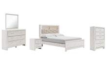 Load image into Gallery viewer, Altyra Queen Panel Bookcase Bed with Mirrored Dresser, Chest and Nightstand