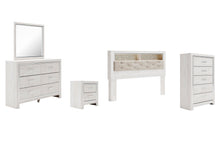 Load image into Gallery viewer, Altyra King Bookcase Headboard Bed with Mirrored Dresser, Chest and Nightstand
