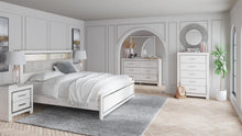 Load image into Gallery viewer, Altyra King Bookcase Headboard Bed with Mirrored Dresser, Chest and Nightstand