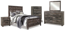 Load image into Gallery viewer, Wynnlow Queen Crossbuck Panel Bed with Mirrored Dresser, Chest and Nightstand