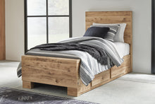 Load image into Gallery viewer, Hyanna Twin Panel Bed with 1 Side Storage, Dresser, Mirror, Chest and Nightstand