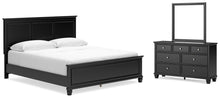 Load image into Gallery viewer, Lanolee California King Panel Bed with Mirrored Dresser