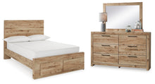 Load image into Gallery viewer, Hyanna Full Panel Storage Bed with Mirrored Dresser