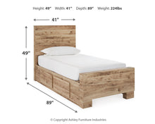Load image into Gallery viewer, Hyanna Twin Panel Bed with Storage with Mirrored Dresser