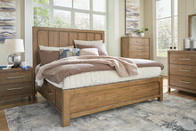 Load image into Gallery viewer, Cabalynn King Panel Bed with Storage with Mirrored Dresser, Chest and Nightstand