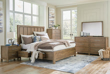 Load image into Gallery viewer, Cabalynn King Panel Bed with Storage with Mirrored Dresser, Chest and Nightstand