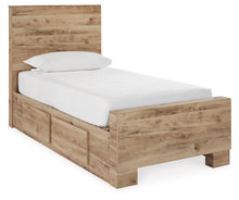 Load image into Gallery viewer, Hyanna Twin Panel Bed with Storage with Mirrored Dresser